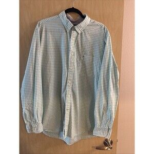 Tommy Hilfiger Extra Large Plaid Button Down Teal Shirt Original Fit 100% Cotton